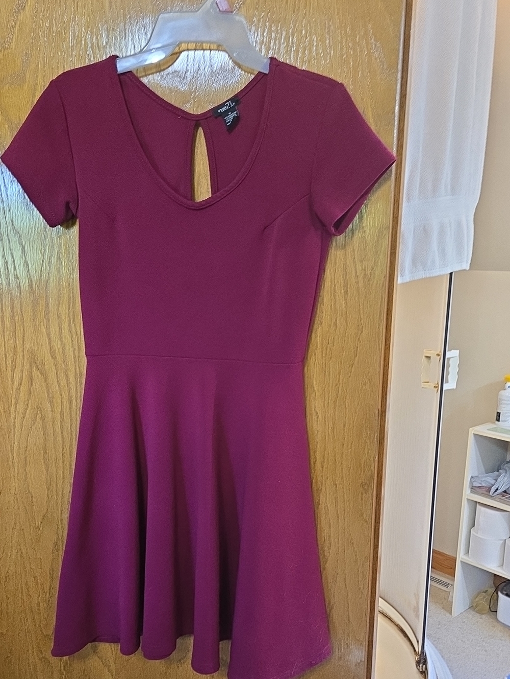 Rue21 Wine Keyhole Fit & Flare Skater Dress
